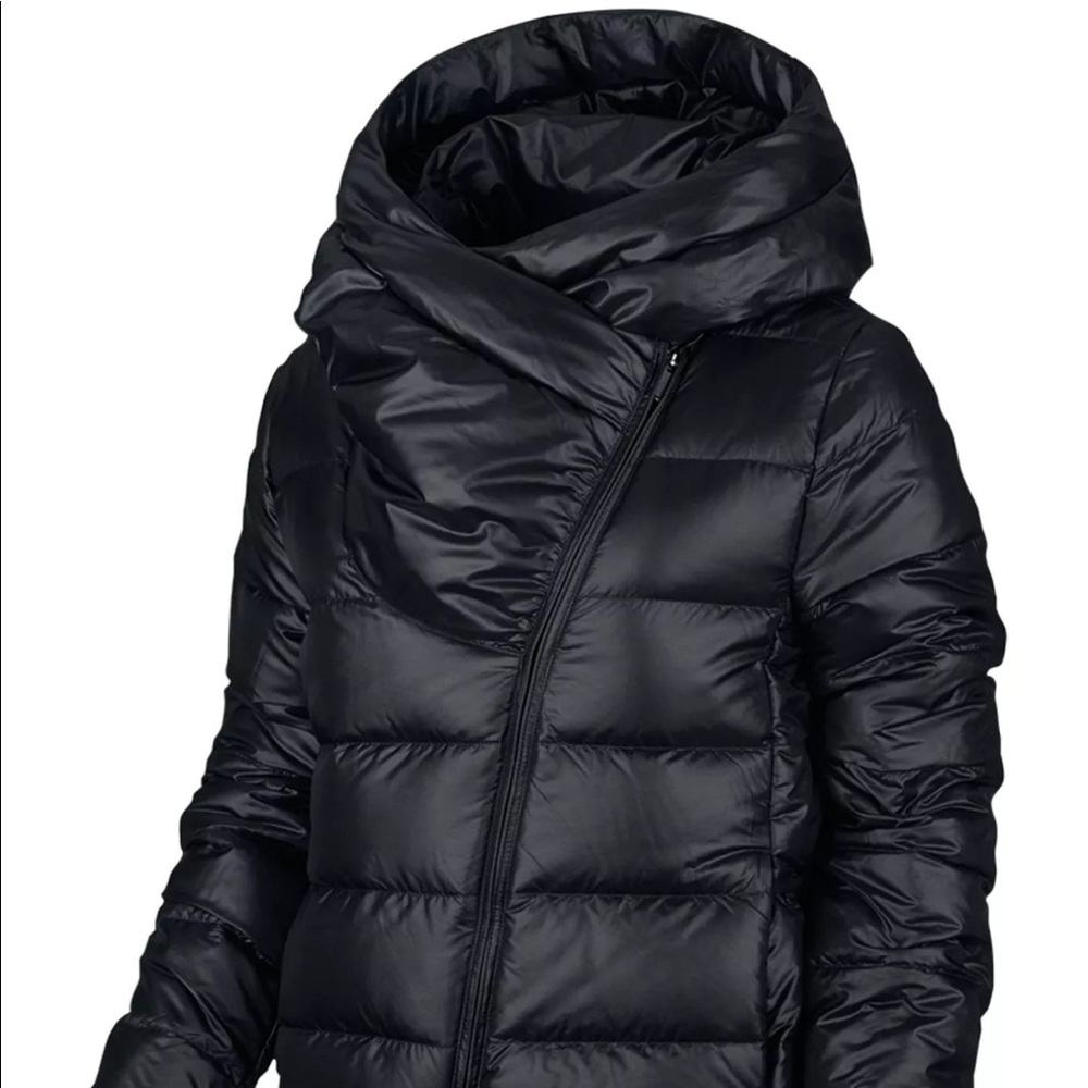 Nike futuristic light black down hood puffer